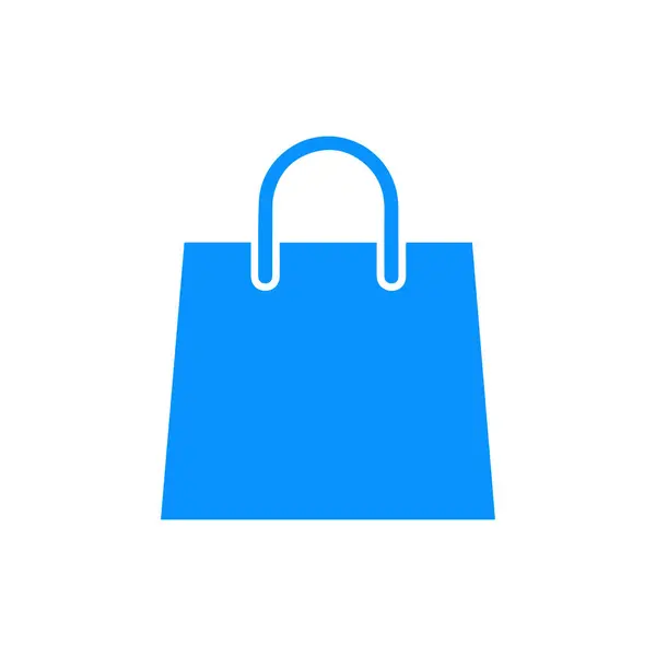 Perakende ve çevrimiçi alımı temsil eden beyaz arka planda mavi alışveriş çantası simgesi, e-ticaret ve mağaza markası gibi ticari temalar için mükemmel.