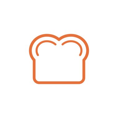 Minimalist bir sanat eseri, turuncuyla özetlenmiş bir dilim ekmek sunar. Yuvarlak form ona yumuşak, davetkar bir estetik veriyor, katıksız beyaz bir zemin üzerine kurulmuş..