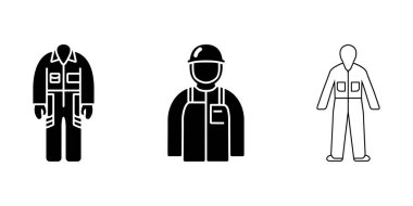 Görüntü, üç farklı üniforma stilini gösteriyor. Çizgili koyu bir örtü, koyu renk bir eşofman ve açık renkli bir örtü. Hepsi de beyaz arka planda..