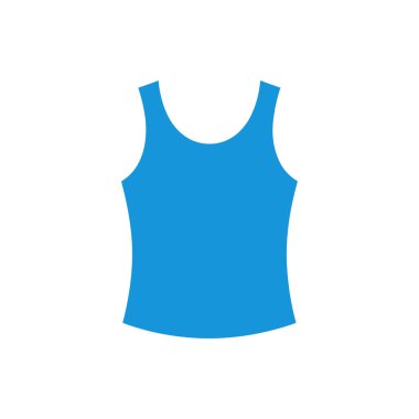 Mavi tankın üstü ikon vektör çizimi beyaz arkaplan tasarımında izole edildi. Günlük giysi grafikleri, giysi veya moda tasarımı..