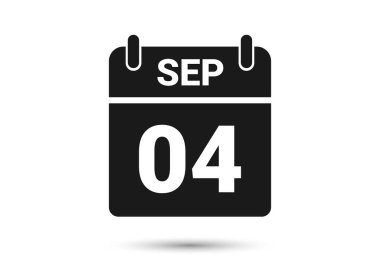 September 4 Calendar Date Flat Icon