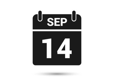 September 14 Calendar Date Flat Icon