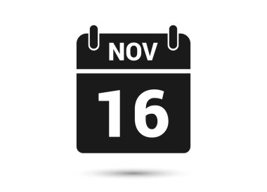 November 16 Calendar Date Flat Icon