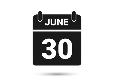 June 30 Calendar Date Flat Icon