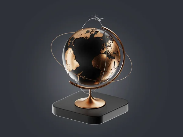 Globe Terrestre Avec Des Points Identification Ligne Livrer Service Suivi — Photo