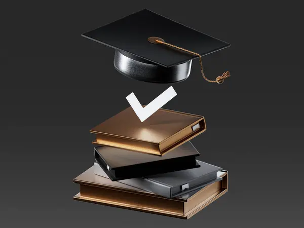 3D icon render, training, diploma, certificate, composition for advertising banners. Gold, metal textures