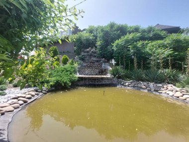 Parktaki güzel şelale