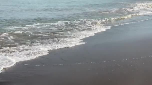 Hermosa Playa Con Vistas Las Olas Agua Que Estrella Playa — Vídeos de Stock