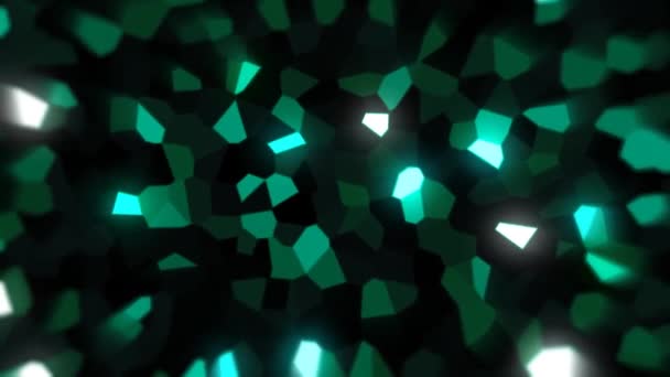 Partículas Móveis Abstratas Cor Verde Que Brilham Mudam Forma Caleidoscópio — Vídeo de Stock