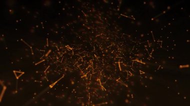 Bağlı çizgi ve noktalarla soyut çokgen döngü arkaplanı. Minimalist geometrik desen. Molekül yapısı ve iletişim. Grafik pleksus arkaplanı. Bilim, tıp, teknoloji konsepti