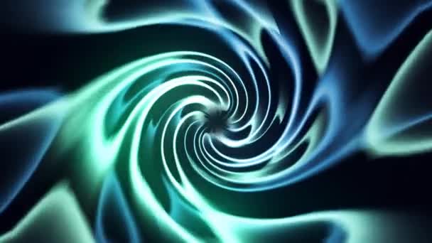 Estilo Abstrato Neon Azul Twirl Fundo Cenário Movimento Horizontal Criativo — Vídeo de Stock
