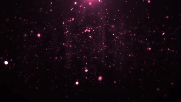 Bokeh Magische Motion Design Stijl Zwarte Achtergrond Glitter Kleurende Deeltjes — Stockvideo