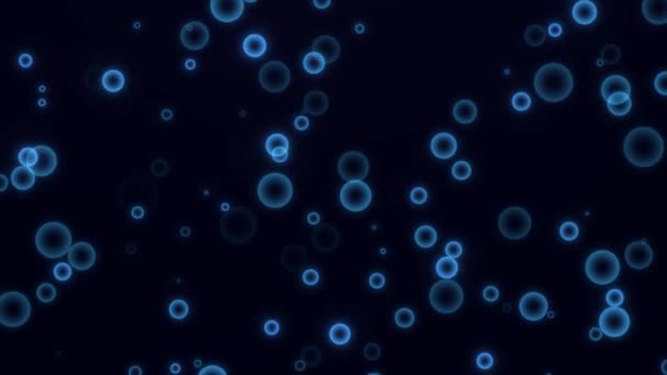 Partículas Água Bolhas Bolhas Subaquáticas Chegar Fundo Azul Abstrato 3840X2160 — Vídeo de Stock