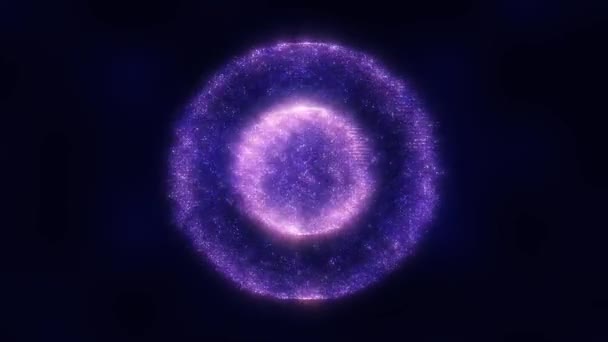 Фиолетовая Анимация Шара Энергии Абстрактный Шар Энергетической Сферы Темном Фоне — стоковое видео