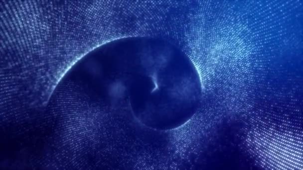 Abstracto Colorido Movimiento Lento Alrededor Partícula Onda Azul Fondo Textura — Vídeos de Stock