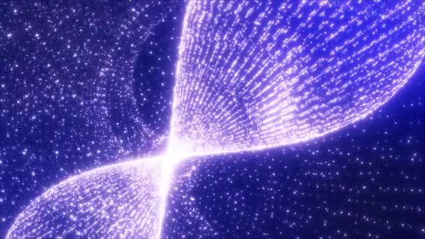 Abstracte Achtergrond Van Gloeiende Deeltjes Vormen Lijnen Oppervlakken Als Futuristisch — Stockvideo