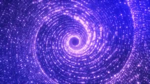 Den Lila Drömgalaxen Spektakulär Rörelse Lila Partikel Ljus Rand Roterande — Stockvideo