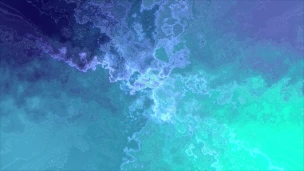 すばらしい新鮮な柔らかいぼやけた勾配色 グリッター ウェーブ オーシャンフォーム 分割された青緑色の勾配光沢のある水スプラッシュ抽象的な穀物の質 — ストック動画