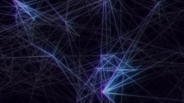 Digitale Blauwe Achtergrond Met Lijnen Visualisatie Van Big Data Netwerkverbindingsstructuur — Stockvideo