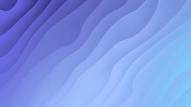 Mavi renkli soyut dalgalı arkaplan. Modern renkli duvar kâğıdı. 3D görüntüleme. Kademeli dalgaların akış hareketi arka planı 4k