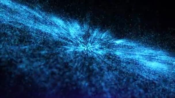 抽象4Kブルーの輝く輝く粒子とアニメーションの新しい動きの背景 イベント フェスティバル プレゼンテーション ショー パーティー ファッション フェスティバル クラブ ステージのためのライトフレア — ストック動画