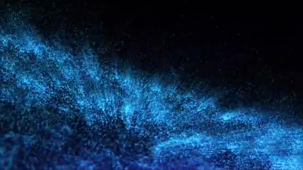 Abstract Blauw Glanzende Glitter Deeltjes Stralen Animatie Nieuwe Beweging Achtergrond — Stockvideo
