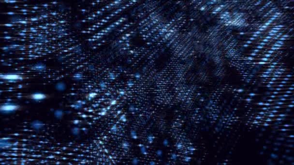 抽象4Kブルーの輝く輝く粒子とレーンアニメーションの新しい動きの背景 イベント フェスティバル プレゼンテーション ショー パーティー ファッション フェスティバル クラブ ステージのためのライトフレア — ストック動画