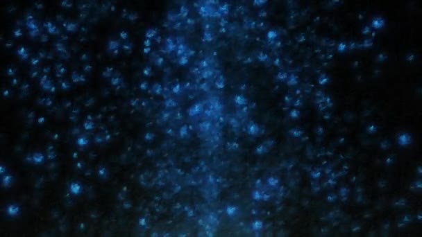 Fondo Abstracto Arte Azul Con Partículas Efecto Cepillos Bokeh Visualización — Vídeo de stock