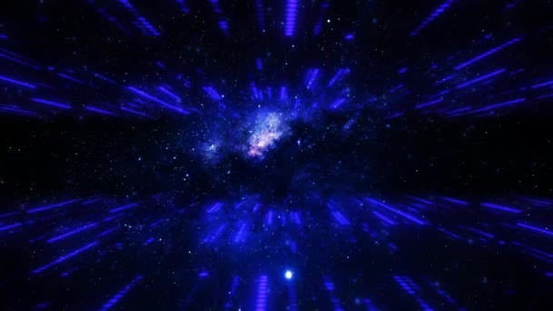 Φουτουριστικό Νέον Φως Γαλαξίας Φόντο Ψηφιακή Τεχνολογία Και Μηχανική Υψηλής — Αρχείο Βίντεο
