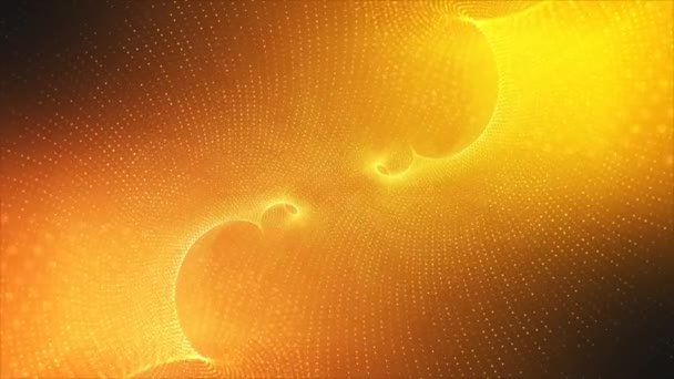 Αφηρημένη Πορτοκαλί Σωματίδια Φόντο Animation Μια Σπειροειδή Μορφή Σωματιδίων Περιστρέφεται — Αρχείο Βίντεο