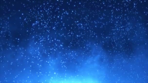 Partículas Desfocadas Fundo Azul Escuro Superfície Azul Escura Abstrata Partículas — Vídeo de Stock
