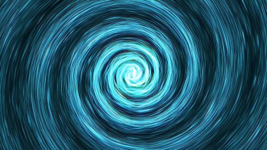 Zamanda ve uzayda bir solucan deliği, bilim kurguda bükülüyor. Renkli yıldızlar arasında hiper uzayda soyut bir sıçrama. Mavi-yeşil veri tünelinde uçuyor