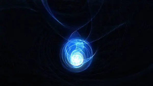 Siyah arkaplanda oluşturulmuş mavi soyut spiraller.