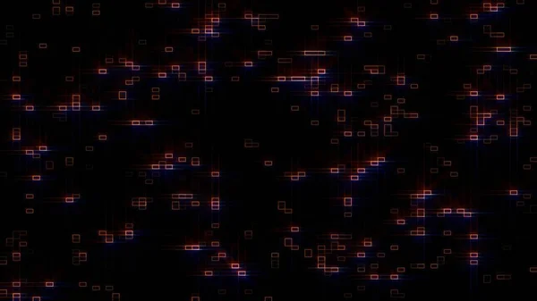 Parlayan Shape Meydanı Yüksek Teknoloji Arkaplanı. Gelecekçi Yüksek Teknoloji Arkaplanı, Dijital Bilgisayar Teknolojisi Küçük Kare Şekil Veri Aktarım Arkaplanı. Kara Arkaplan Üzerine Bilgisayar Verisi