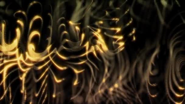Partículas Onda Dourada Cyber Tecnologia Loop Fundo Animação Abstrata Malha — Vídeo de Stock