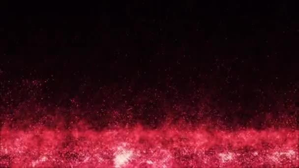 Parıldayan Kırmızı Parçacıklar Soyut Arkaplan Titreşen Parçacıklar Bokeh Etkisi Hazırlama — Stok video