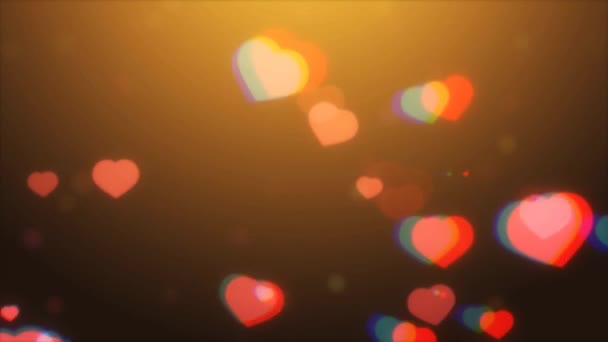 Valentijnsdag Roze Rood Blauw Animatie Harten Groet Liefde Harten Feest — Stockvideo