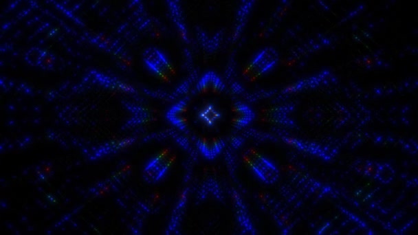 Mandala Bleu Psychédélique Prisme Arc Ciel Kaléidoscope Réflexions Lumière Rvb — Video