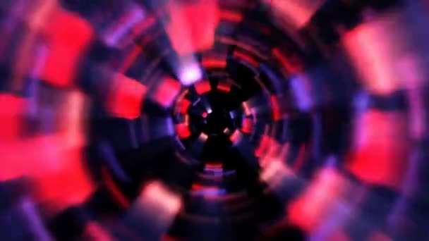 Абстрактний Червоно Синій Сяючий Неоновий Лазерний Тунель Футуристичний Хай Тек — стокове відео