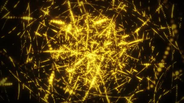 黄色4K創造的なネオン ラウンド ライン デザイン テクスチャ パターン抽象的な壁紙 ライブ パフォーマンス コンサート ディスコ要素 — ストック動画