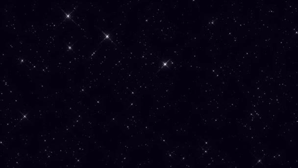 Parıldayan Yıldızlı Kozmik Yıldızlı Gökyüzü Yıldızlı Gece Parlayan Yıldızlar Gökyüzünde — Stok video