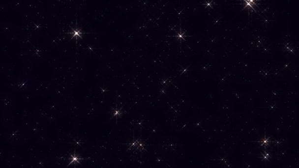 Космическое Звездное Небо Мерцающими Звездами Звездная Ночь Светящиеся Звезды Мерцающие — стоковое видео
