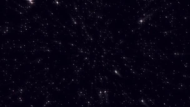 Kosmiczne Gwiaździste Niebo Migoczącymi Gwiazdami Gwiaździsta Noc Świecące Gwiazdy Błyszczące — Wideo stockowe