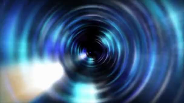 Streszczenie Niekończący Się Lot Futurystycznym Niebieskim Korytarzem Animacja Tunelu Hiperprzestrzeni — Wideo stockowe