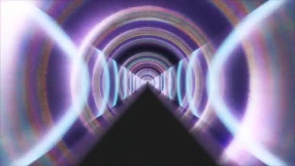 抽象デジタルトンネルバックドロップ ハイテクまたはデジタル技術のサイバー スクリーンセーバーのテーマのビデオのための妨げられないエンドレスの背景 — ストック動画