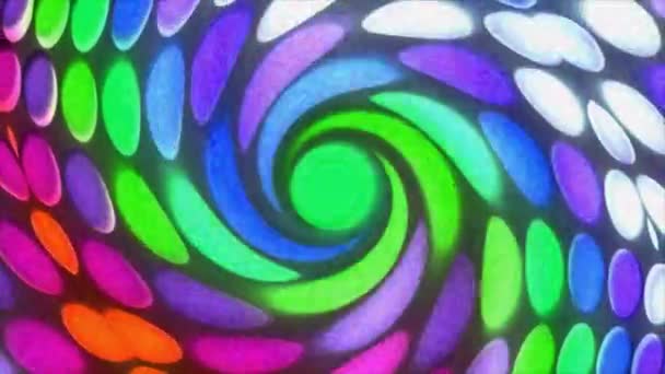 Colorati Punti Movimento Sfondo Animazione Vortice Comico Arcobaleno Con Effetto — Video Stock