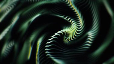 Soyut Dalga Çizgileri Fh Arkaplanı. Bulanık odaklı soyut fraktal dijital çizgilerin 4k animasyonu