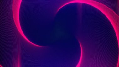 Güzel Soyut Üçgenler Hareketi. Arka planda Neon Işıklı Fütürist Çarpık Tünel. Animasyon 4K pembe parlak spektrum. Canlı duvar kağıdı hareketi grafikleri