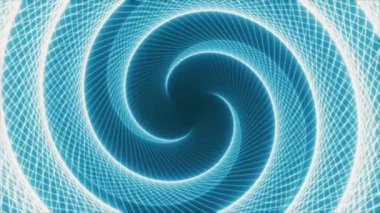 Basit minimalist mavi ve beyaz geometrik arkaplan, hafif ışıyan ve kıvrımlı kare şekilli. Bu soyut spiral hareket arka planı tahıl etkisi olan 4k 'dir