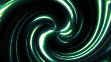 Yeşil parlak animasyon çizgileri, ışık hızı girdabı, 4k video grafikleri ile soyut geleceksel neon arkaplan